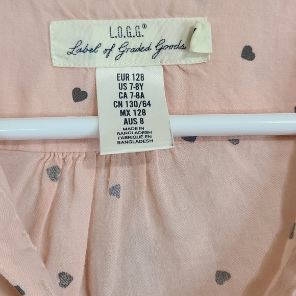 (1433) H&M LOGG Youths Long Sleeve Button Down Shirt, Size: 7-8 Y Color Pink - Picture 7 of 15